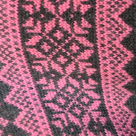 Skyr Black and Purple Fair Isle Print‎ Wool Cardigan Large - Picture 5 of 8